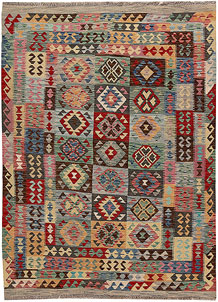 Multi Colored Kilim 5' 10 x 7' 9 - SKU 69715