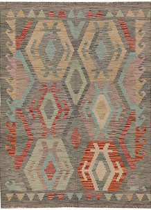 Multi Colored Kilim 4' 10 x 6' 6 - SKU 69784