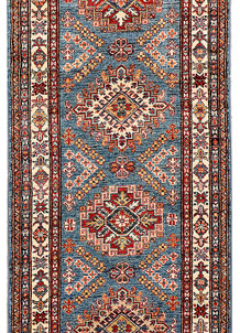 Steel Blue Kazak 2' 7 x 10' 3 - SKU 69965