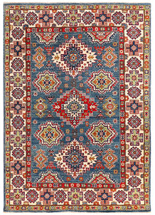 Steel Blue Kazak 4' 11 x 7' - SKU 69982