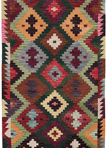 Multi Colored Kilim 3' 6 x 12' 7 - SKU 70072