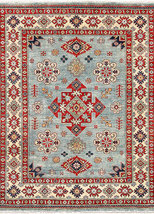 Light Blue Kazak 5' 3 x 6' 7 - SKU 70260