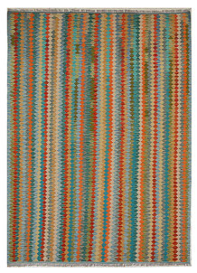 Multi Colored Kilim 6' 10 x 9' 8 - No. 70329