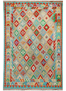 Multi Colored Kilim 6' 9 x 9' 11 - No. 70334
