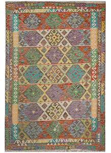 Multi Colored Kilim 6' 7 x 9' 4 - No. 70338