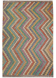 Multi Colored Kilim 6' 7 x 9' 5 - No. 70342