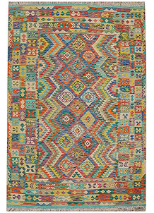 Multi Colored Kilim 6' 7 x 9' 6 - No. 70343