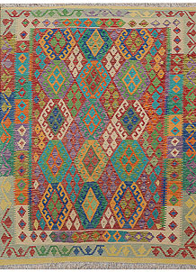 Multi Colored Kilim 6' 2 x 7' 11 - No. 70345