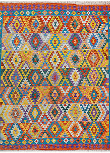 Multi Colored Kilim 6' 9 x 8' - No. 70347