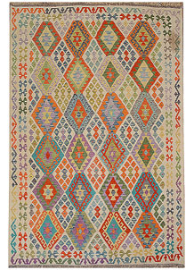 Multi Colored Kilim 6' 2 x 9' 5 - No. 70349