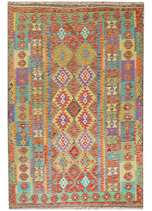 Multi Colored Kilim 6' 4 x 9' 1 - No. 70354