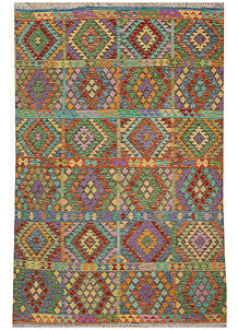Multi Colored Kilim 6' 4 x 9' 3 - No. 70355