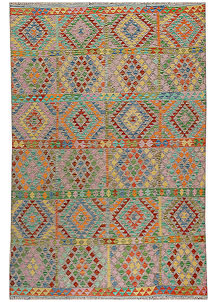 Multi Colored Kilim 6' 5 x 9' 3 - No. 70357