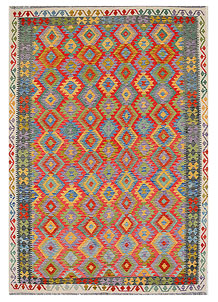 Multi Colored Kilim 6' 9 x 10' 2 - No. 70361