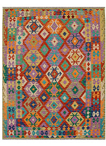 Multi Colored Kilim 6' 7 x 8' 4 - No. 70363