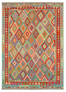 Multi Colored Kilim 6' 11 x 9' 9 - No. 70372