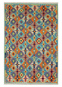 Multi Colored Kilim 6' 9 x 9' 9 - No. 70380