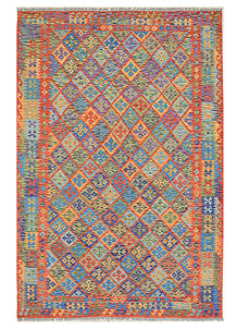 Multi Colored Kilim 6' 11 x 9' 11 - No. 70385