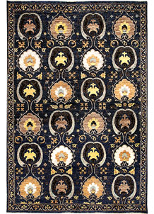 Midnight Blue Ikat 6' 8 x 9' 9 - SKU 70931