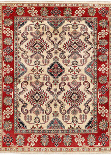 Blanched Almond Kazak 4' 11 x 6' 4 - SKU 71217