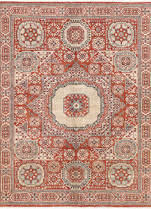 Orange Red Mamluk 5' 1 x 6' 5 - SKU 71478
