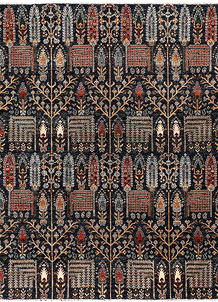 Midnight Blue Ikat 4' 11 x 6' 7 - SKU 71486