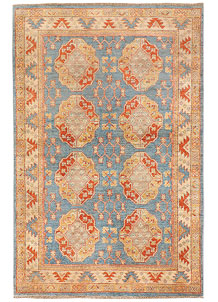Sky Blue Kazak 4' 1 x 6' 3 - SKU 71650