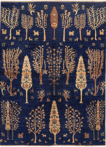Dark Blue Ikat 5' 7 x 7' 7 - SKU 71967