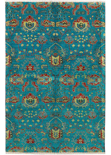 Dark Turquoise Suzani 6' 1 x 9' - SKU 72063