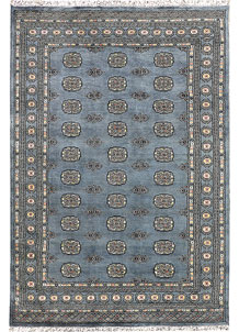 Light Slate Grey Bokhara 5' 5 x 8' 1 - SKU 72741