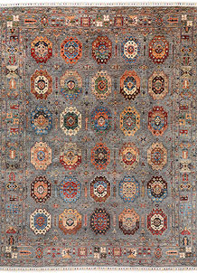 Grey Kazak 9' 1 x 11' 9 - SKU 72922