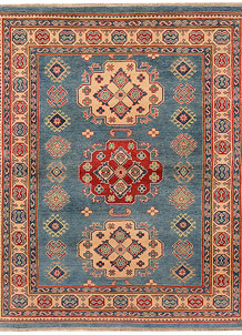 Light Slate Grey Kazak 4' 10 x 6' 2 - SKU 73256