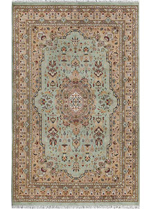 Dark Sea Green Isfahan 4' 6 x 7' - SKU 73369