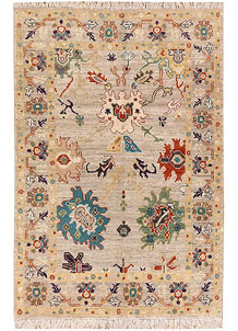 Tan Oushak 4' 1 x 5' 11 - SKU 73472