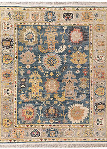 Steel Blue Oushak 8' 1 x 9' 8 - SKU 73595