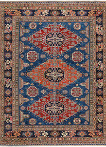 Steel Blue Kazak 8' 1 x 10' 2 - SKU 73789