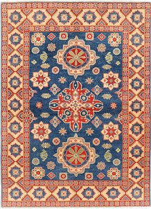 Steel Blue Kazak 4' 10 x 6' 8 - SKU 73808