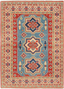 Steel Blue Kazak 4' 10 x 6' 8 - SKU 73812