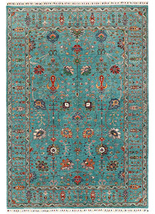 Medium Turquoise Kazak 6' 2 x 8' 10 - SKU 73946