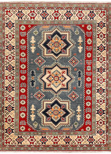 Light Slate Grey Kazak 5' x 6' 6 - SKU 73966